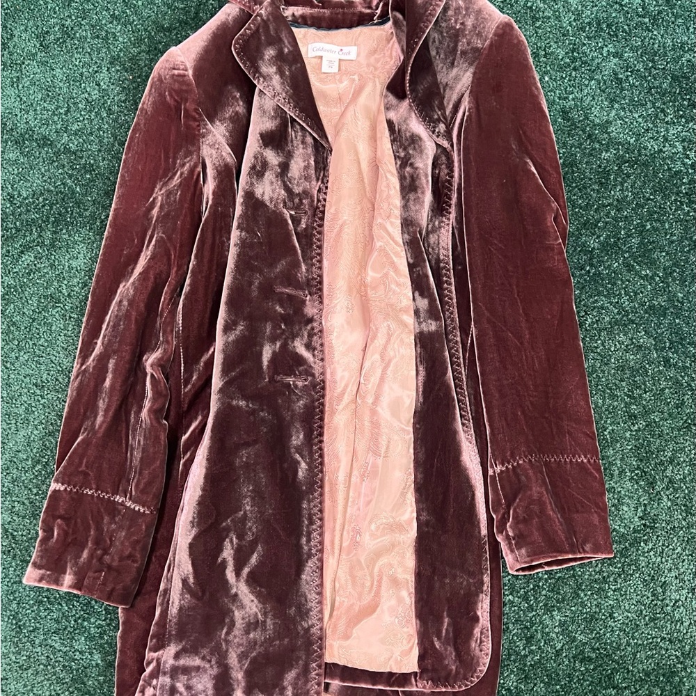 Coldwater Creek Velvet Coat in mauve